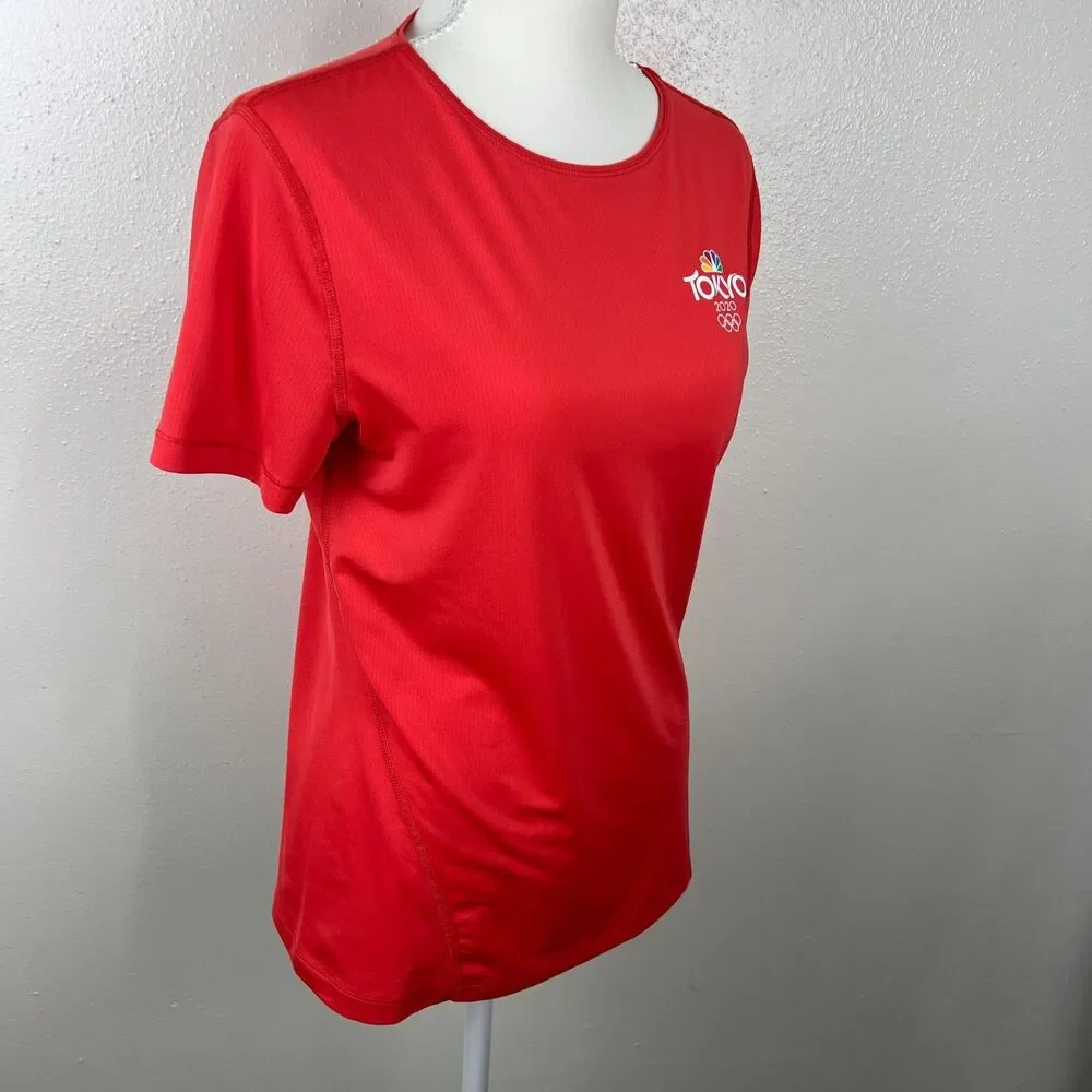 Nike Dri-Fit Shirt Women Medium Red 2020 Tokyo Olympics Team Short Sleeve Active